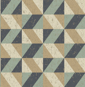 Cerium Multicolor Concrete Geometric Wallpaper by A-Street Prints