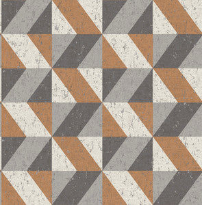 Cerium Copper Concrete Geometric Wallpaper by A-Street Prints