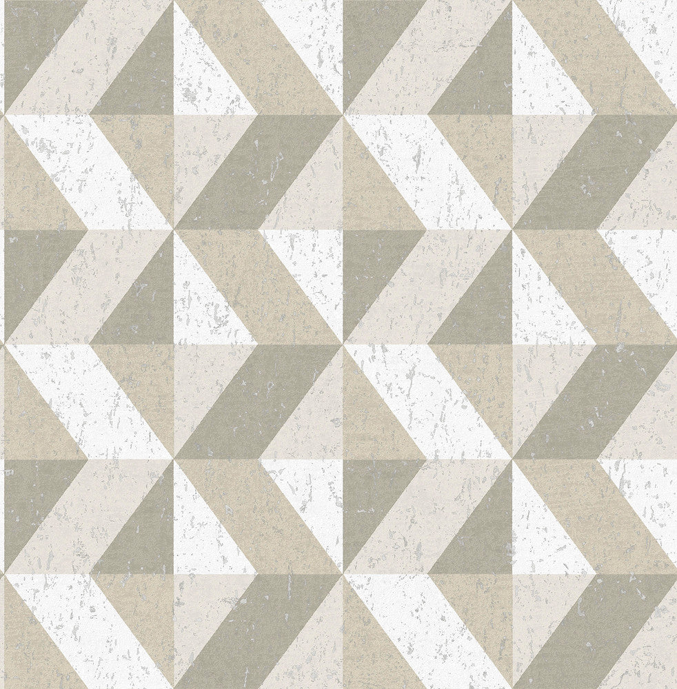 Cerium Neutral Concrete Geometric Wallpaper by A-Street Prints Alchemy Covers about 56.4 square feet 20.5-in by 33-ft long roll Unpasted 20.9 - Fabric Carolina -