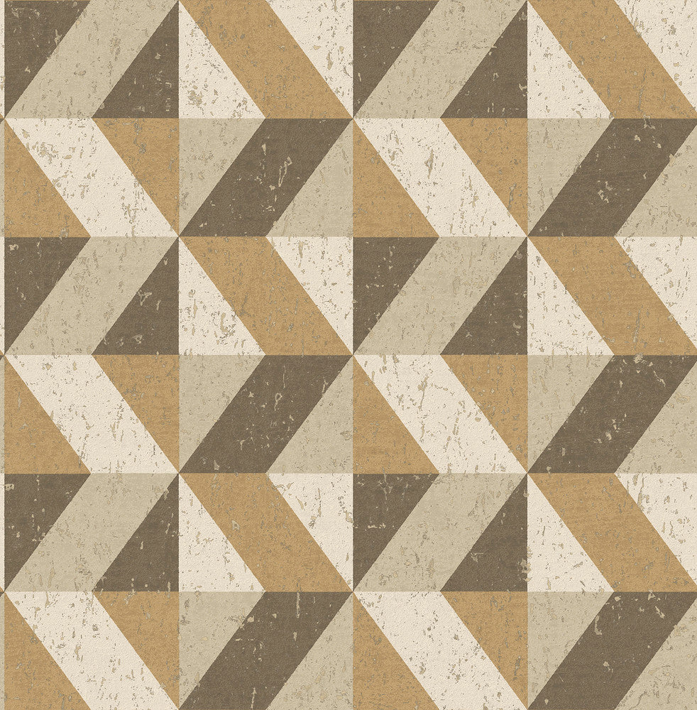 Cerium Light Brown Concrete Geometric Wallpaper by A-Street Prints Alchemy Covers about 56.4 square feet 20.5-in by 33-ft long roll Unpasted 20.9 - Fabric Carolina -