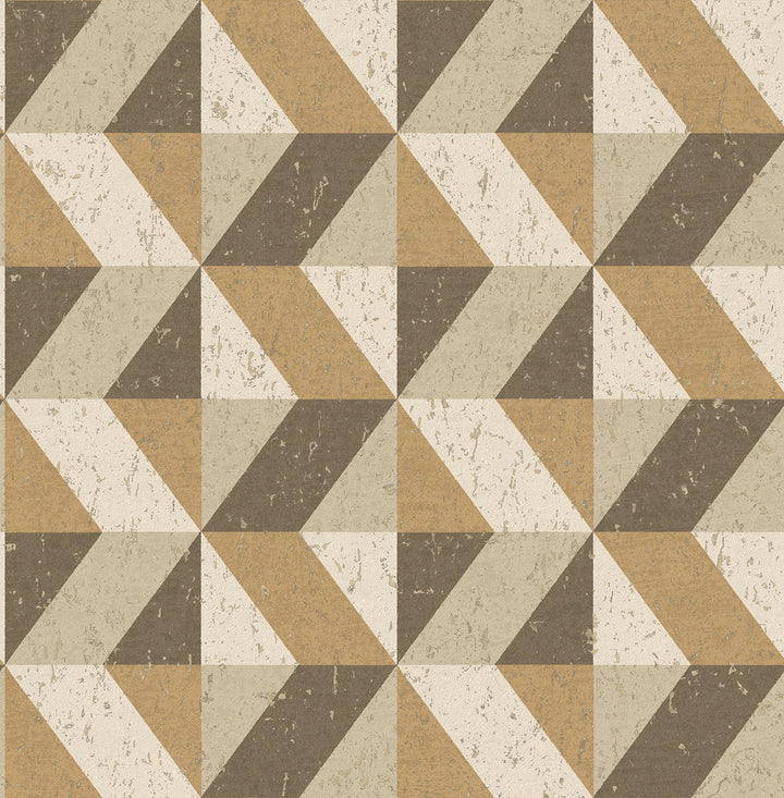 Cerium Light Brown Concrete Geometric Wallpaper by A-Street Prints Alchemy Covers about 56.4 square feet 20.5-in by 33-ft long roll Unpasted 20.9 - Fabric Carolina -