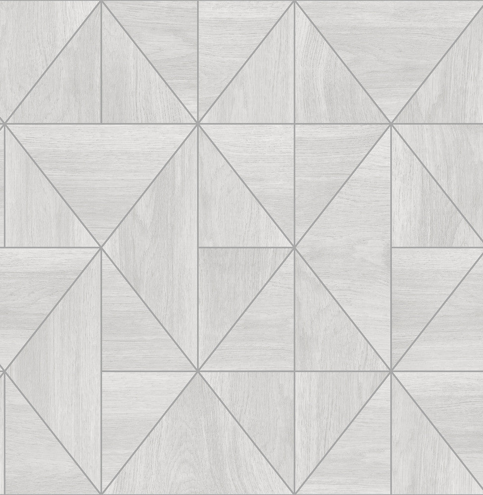 Cheverny Light Grey Geometric Wood Wallpaper by A-Street Prints Alchemy Covers about 56.4 square feet 20.5-in by 33-ft long roll Unpasted 5.2 - Fabric Carolina -