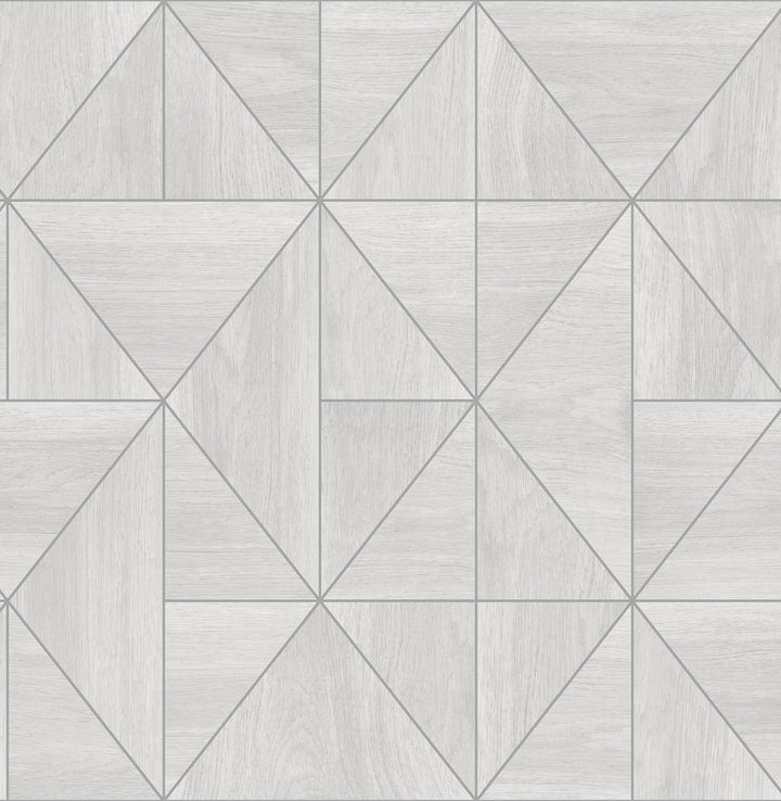 Cheverny Light Grey Geometric Wood Wallpaper by A-Street Prints Alchemy Covers about 56.4 square feet 20.5-in by 33-ft long roll Unpasted 5.2 - Fabric Carolina -