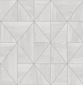 Cheverny Light Grey Geometric Wood Wallpaper by A-Street Prints