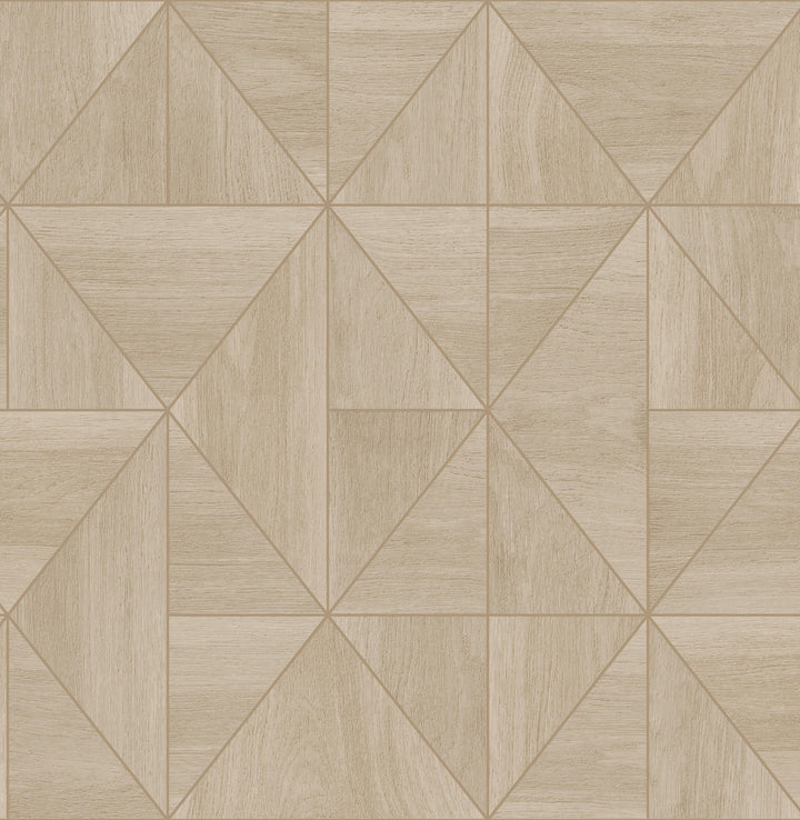Cheverny Beige Geometric Wood Wallpaper by A-Street Prints Alchemy Covers about 56.4 square feet 20.5-in by 33-ft long roll Unpasted 5.2 - Fabric Carolina -