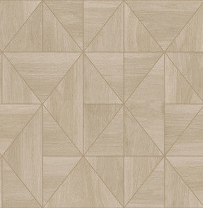 Cheverny Beige Geometric Wood Wallpaper by A-Street Prints