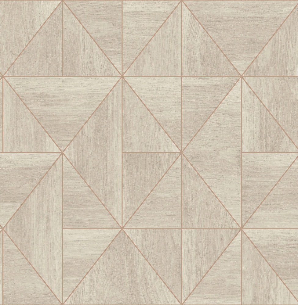 Cheverny Cream Geometric Wood Wallpaper by A-Street Prints Alchemy Covers about 56.4 square feet 20.5-in by 33-ft long roll Unpasted 5.2 - Fabric Carolina -