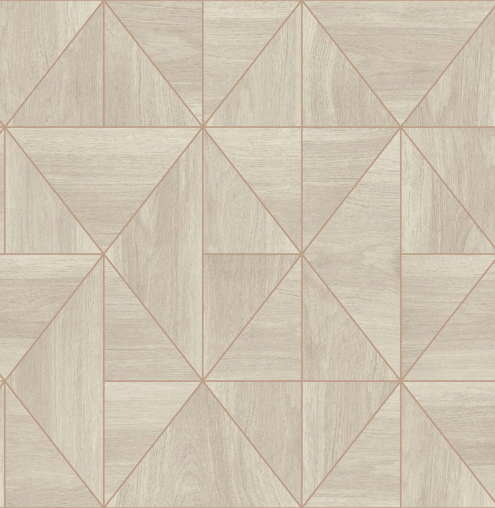 Cheverny Cream Geometric Wood Wallpaper by A-Street Prints Alchemy Covers about 56.4 square feet 20.5-in by 33-ft long roll Unpasted 5.2 - Fabric Carolina -