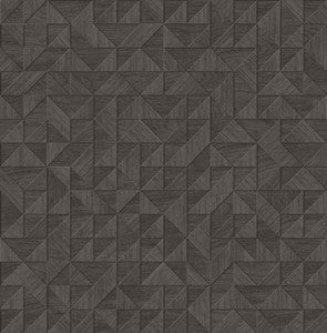 Gallerie Dark Brown Geometric Wood Wallpaper by A-Street Prints