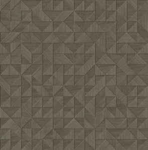 Gallerie Taupe Geometric Wood Wallpaper by A-Street Prints
