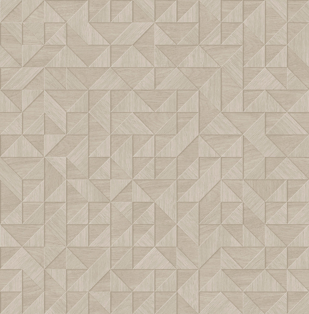 Gallerie Cream Geometric Wood Wallpaper by A-Street Prints Alchemy Covers about 56.4 square feet 20.5-in by 33-ft long roll Unpasted 10.4 - Fabric Carolina -