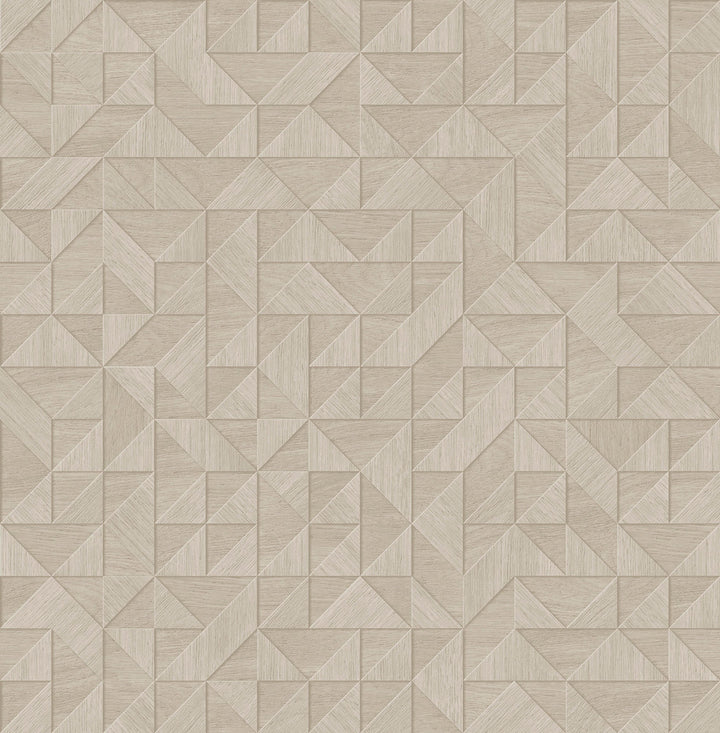 Gallerie Cream Geometric Wood Wallpaper by A-Street Prints Alchemy Covers about 56.4 square feet 20.5-in by 33-ft long roll Unpasted 10.4 - Fabric Carolina -