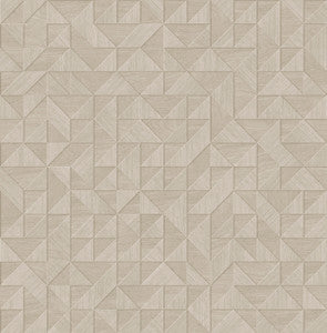 Gallerie Cream Geometric Wood Wallpaper by A-Street Prints