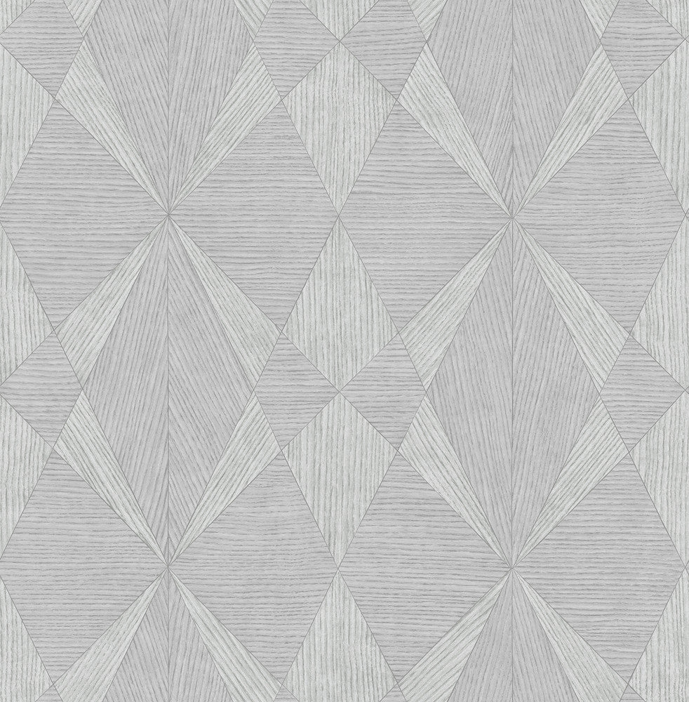 Intrinsic Silver Geometric Wood Wallpaper by A-Street Prints Alchemy Covers about 56.4 square feet 20.5-in by 33-ft long roll Unpasted 20.9 - Fabric Carolina -