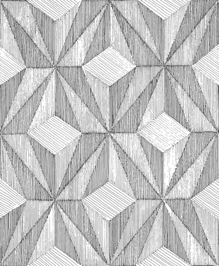 Paragon Black Geometric Wallpaper by A-Street Prints Alchemy Covers about 57.8 square feet 21-in by 33-ft long roll Unpasted 25.2 - Fabric Carolina -