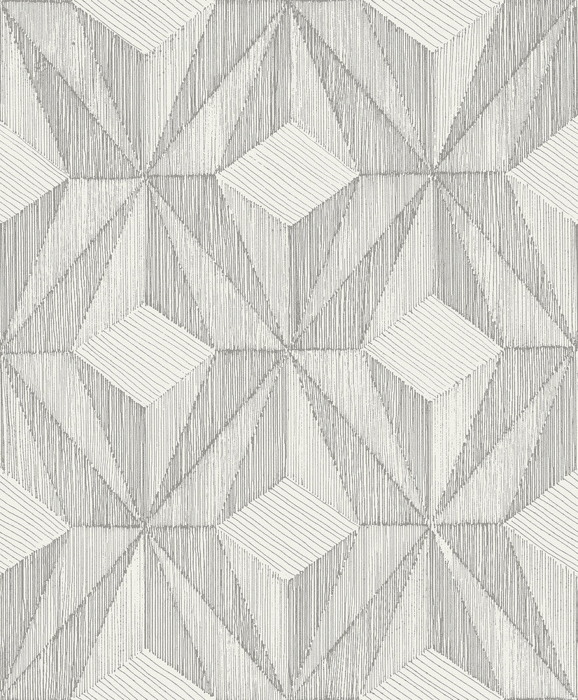 Paragon Silver Geometric Wallpaper by A-Street Prints Alchemy Covers about 57.8 square feet 21-in by 33-ft long roll Unpasted 25.2 - Fabric Carolina -