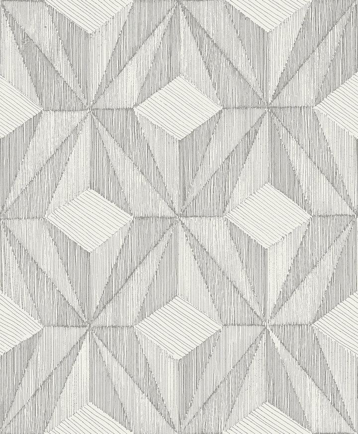 Paragon Silver Geometric Wallpaper by A-Street Prints Alchemy Covers about 57.8 square feet 21-in by 33-ft long roll Unpasted 25.2 - Fabric Carolina -