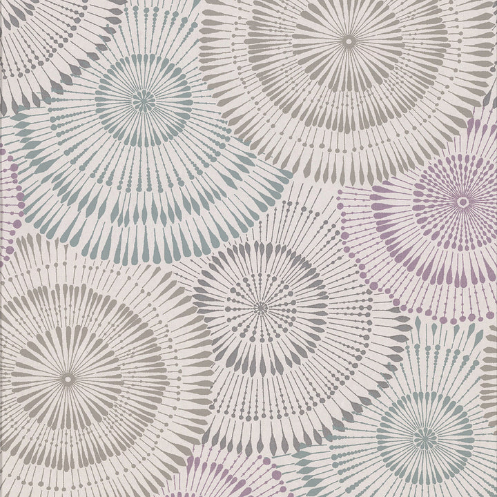 Howe Multicolor Medallions Wallpaper by Brewster Riva Covers about 57.8 square feet 21-in by 33-ft long roll Unpasted 25 - Fabric Carolina -