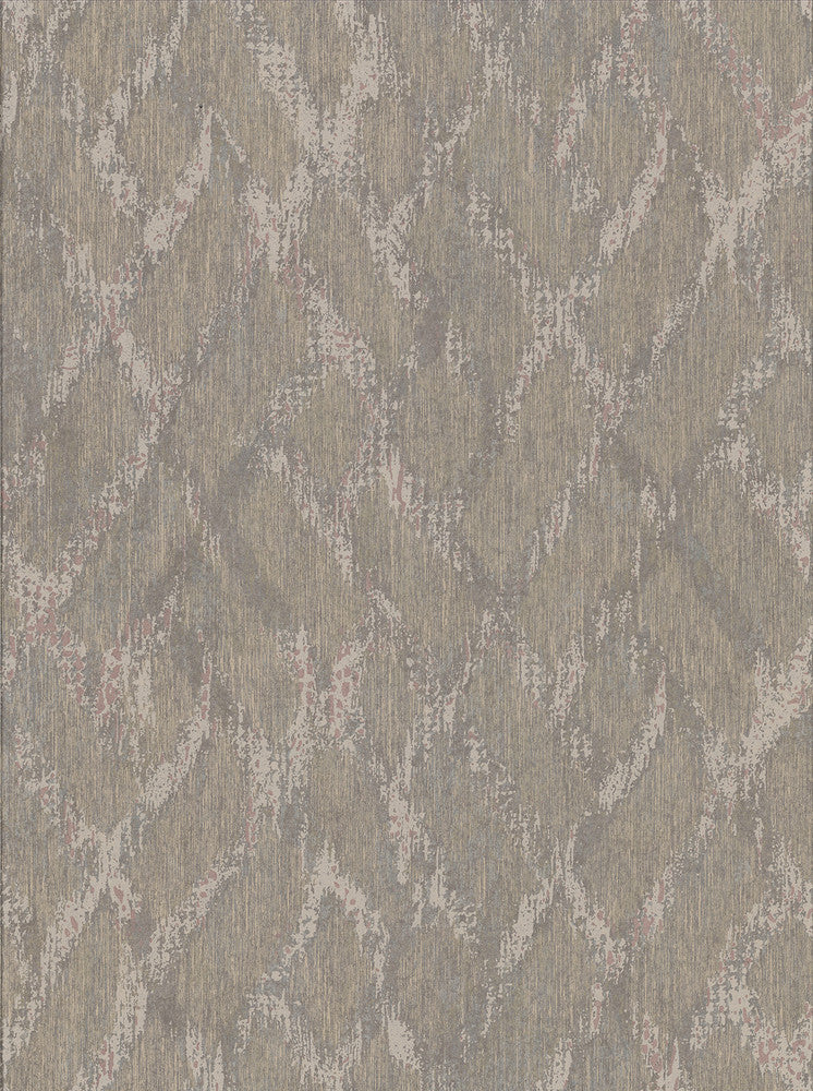 Bunter Light Brown Distressed Geometric Wallpaper by Brewster Riva Covers about 57.8 square feet 21-in by 33-ft long roll Unpasted 25 - Fabric Carolina -