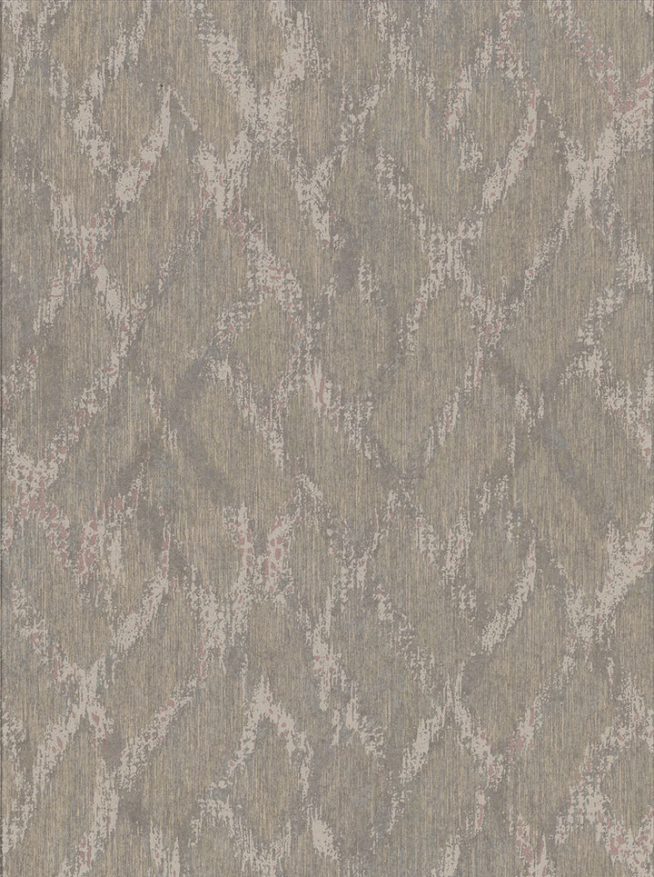 Bunter Light Brown Distressed Geometric Wallpaper by Brewster Riva Covers about 57.8 square feet 21-in by 33-ft long roll Unpasted 25 - Fabric Carolina -