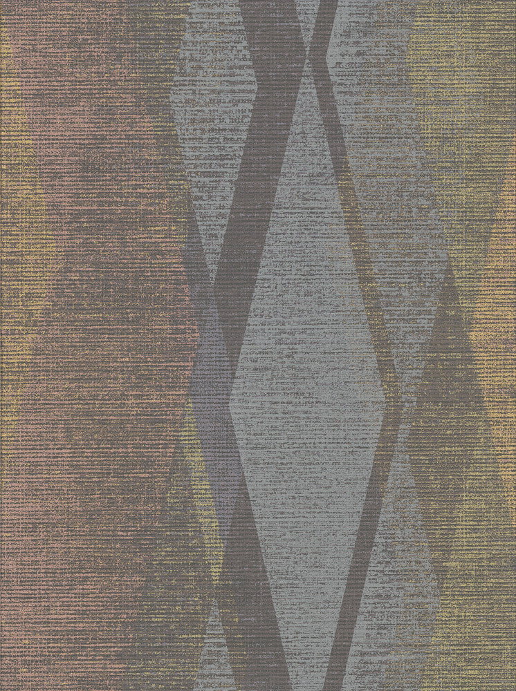 Torrance Multicolor Distressed Geometric Wallpaper by Brewster Riva Covers about 57.8 square feet 21-in by 33-ft long roll Unpasted 25 - Fabric Carolina -