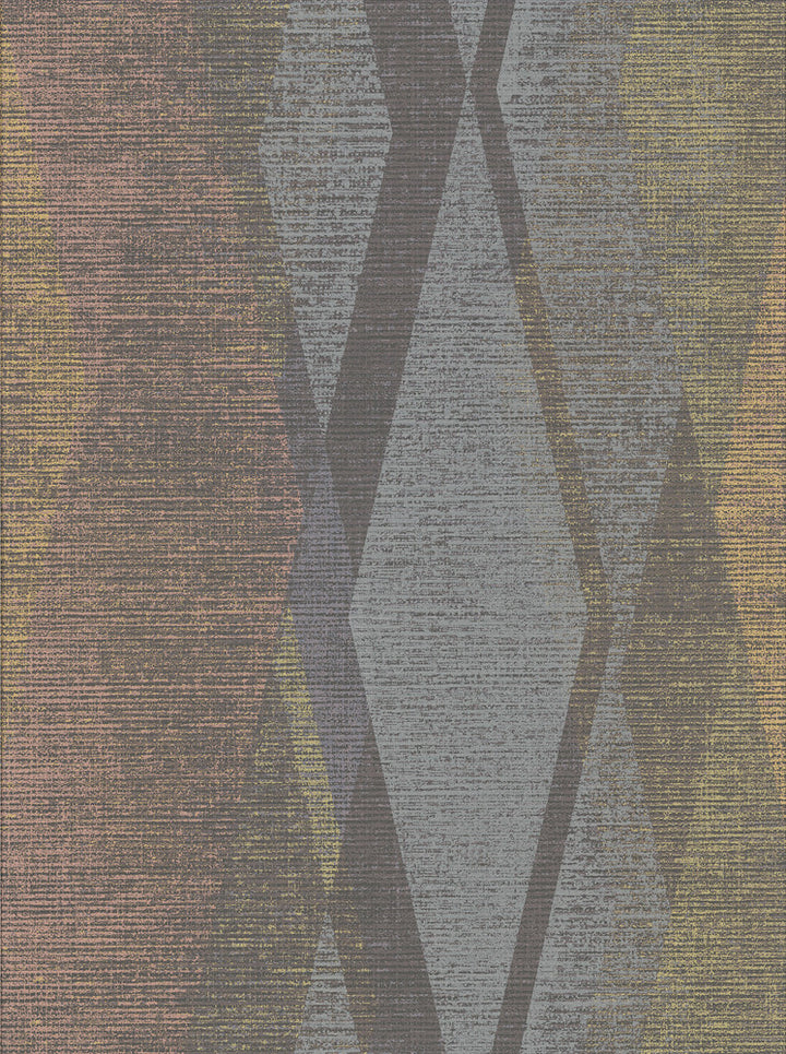 Torrance Multicolor Distressed Geometric Wallpaper by Brewster Riva Covers about 57.8 square feet 21-in by 33-ft long roll Unpasted 25 - Fabric Carolina -