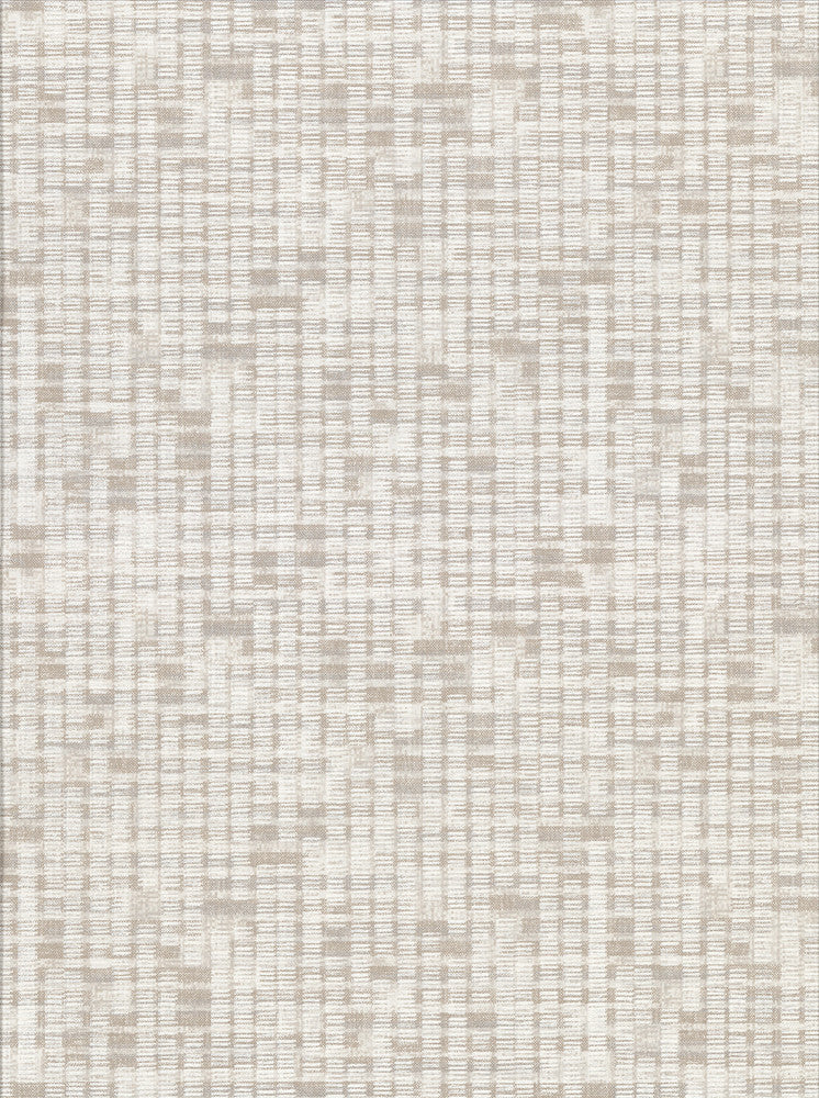 Clarice Taupe Distressed Faux Linen Wallpaper by Brewster Riva Covers about 57.8 square feet 21-in by 33-ft long roll Unpasted 12.5 - Fabric Carolina -