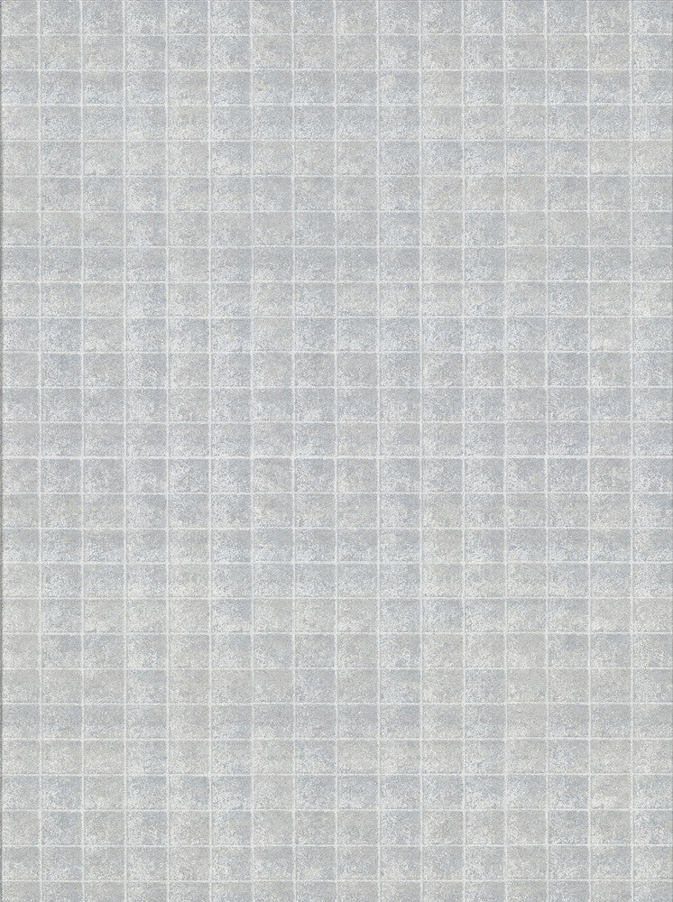 Nigel Grey Faux Tile Texture Wallpaper by Brewster Riva Covers about 57.8 square feet 21-in by 33-ft long roll Unpasted 12.5 - Fabric Carolina -