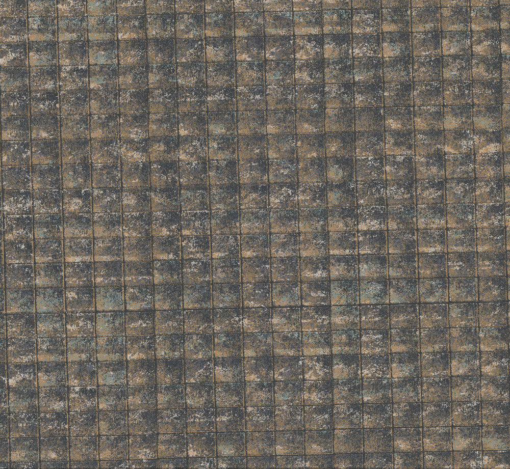 Nigel Multicolor Faux Tile Texture Wallpaper by Brewster Riva Covers about 57.8 square feet 21-in by 33-ft long roll Unpasted 12.5 - Fabric Carolina -