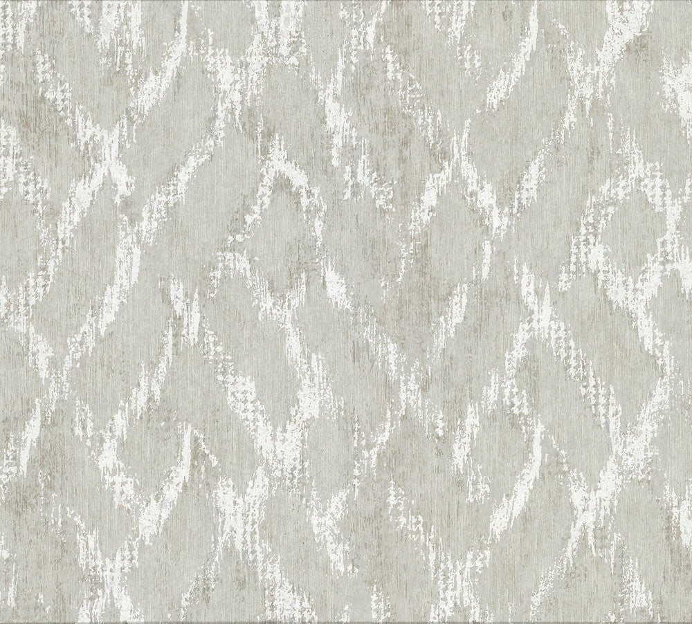 Bunter Light Grey Distressed Geometric Wallpaper by Brewster Riva Covers about 57.8 square feet 21-in by 33-ft long roll Unpasted 25 - Fabric Carolina -
