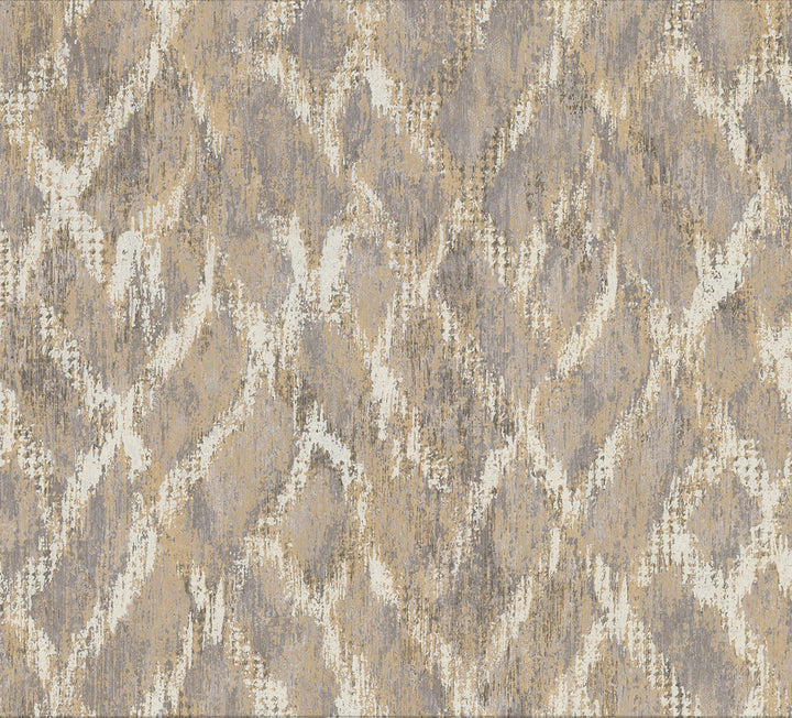 Bunter Taupe Distressed Geometric Wallpaper by Brewster Riva Covers about 57.8 square feet 21-in by 33-ft long roll Unpasted 25 - Fabric Carolina -