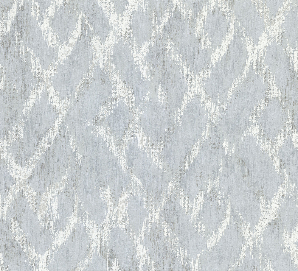 Bunter Silver Distressed Geometric Wallpaper by Brewster Riva Covers about 57.8 square feet 21-in by 33-ft long roll Unpasted 25 - Fabric Carolina -