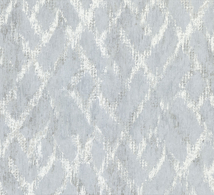 Bunter Silver Distressed Geometric Wallpaper by Brewster Riva Covers about 57.8 square feet 21-in by 33-ft long roll Unpasted 25 - Fabric Carolina -