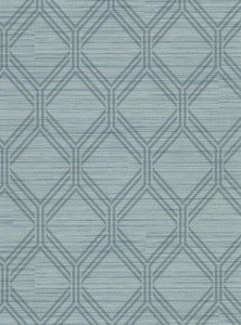 Vaughan Teal Geometric Wallpaper by Warner