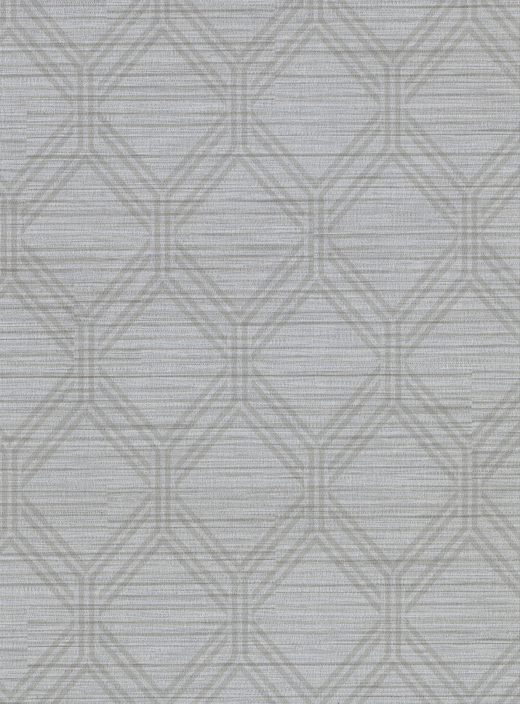 Vaughan Pewter Geometric Wallpaper by Warner Warner Basics V Covers about 60.8 square feet 27-in by 27-ft long roll Unpasted 9 - Fabric Carolina -