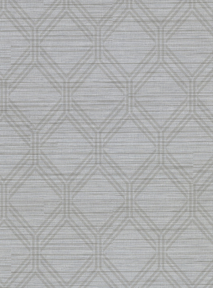 Vaughan Pewter Geometric Wallpaper by Warner Warner Basics V Covers about 60.8 square feet 27-in by 27-ft long roll Unpasted 9 - Fabric Carolina -