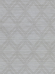 Vaughan Pewter Geometric Wallpaper by Warner