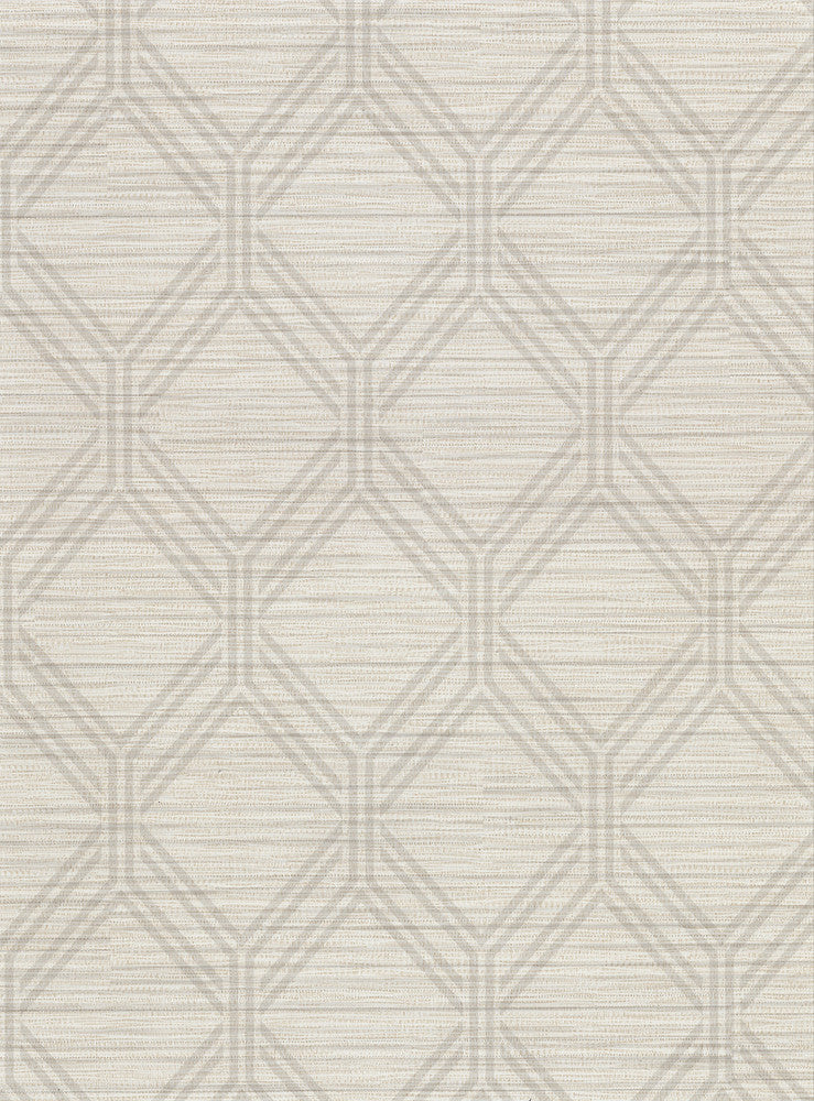 Vaughan Taupe Geometric Wallpaper by Warner Warner Basics V Covers about 60.8 square feet 27-in by 27-ft long roll Unpasted 9 - Fabric Carolina -