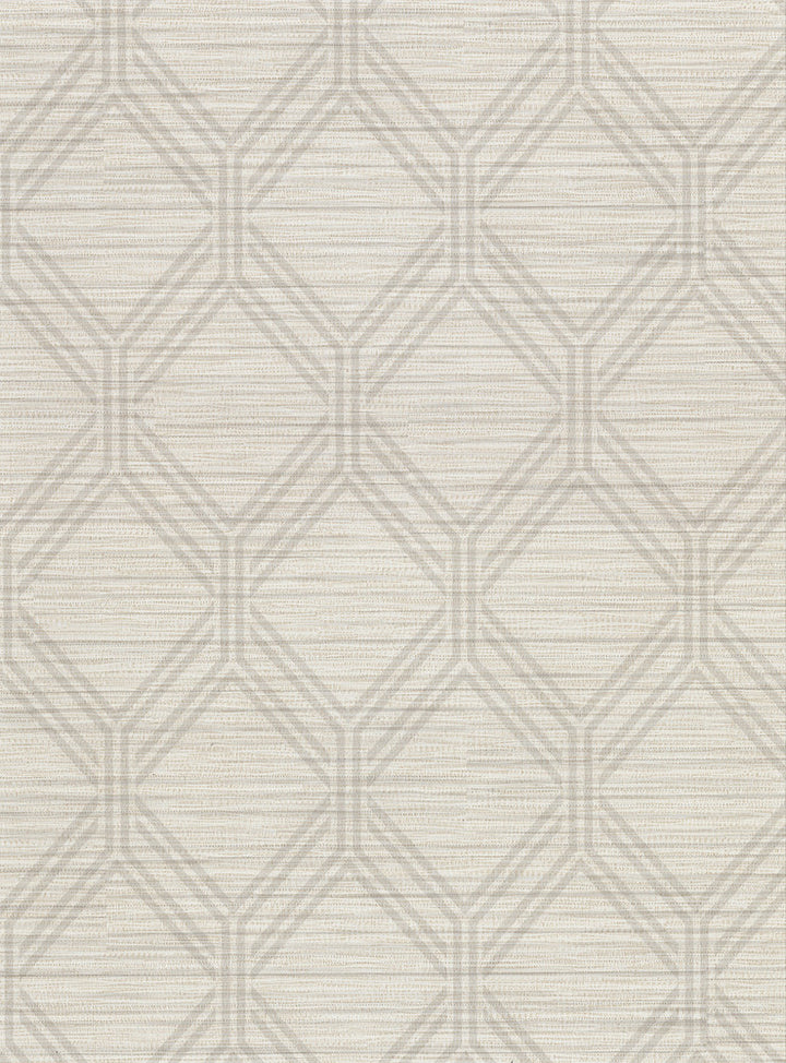 Vaughan Taupe Geometric Wallpaper by Warner Warner Basics V Covers about 60.8 square feet 27-in by 27-ft long roll Unpasted 9 - Fabric Carolina -