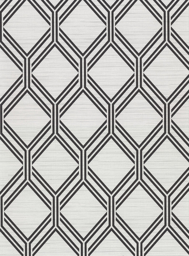 Vaughan Grey Geometric Wallpaper by Warner Warner Basics V Covers about 60.8 square feet 27-in by 27-ft long roll Unpasted 9 - Fabric Carolina -
