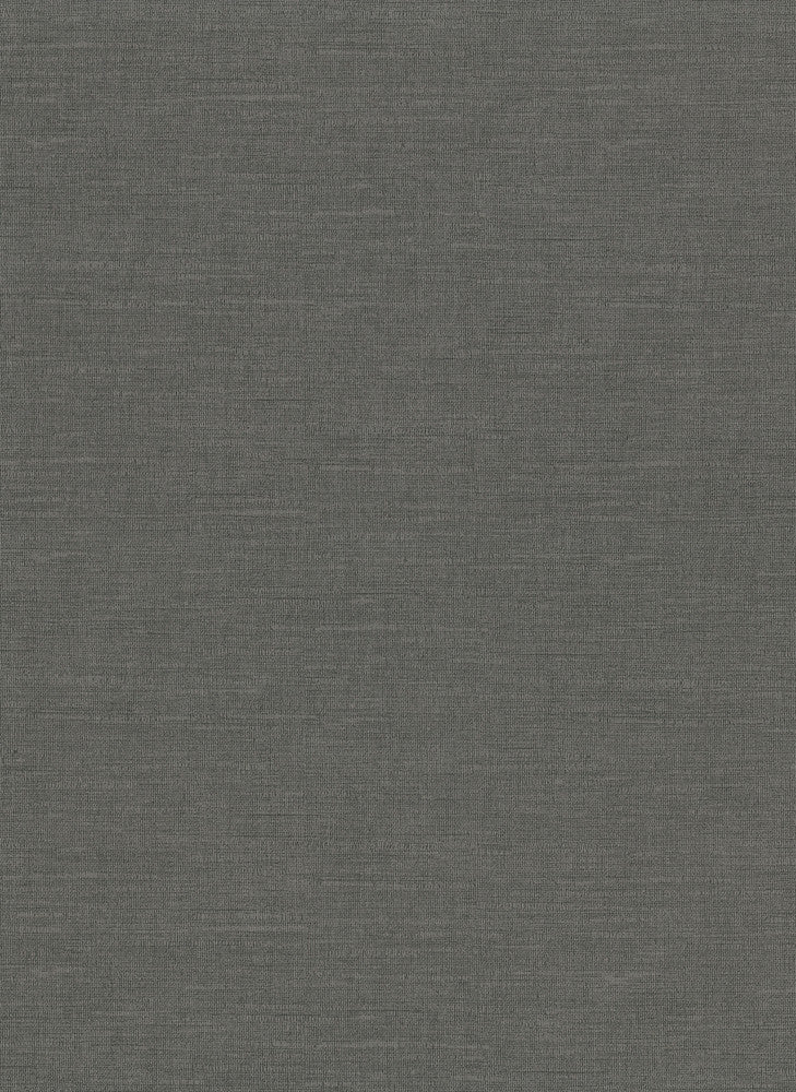 Parker Charcoal Faux Linen Wallpaper by Warner Warner Basics V Covers about 60.8 square feet 27-in by 27-ft long roll Unpasted 0 - Fabric Carolina -