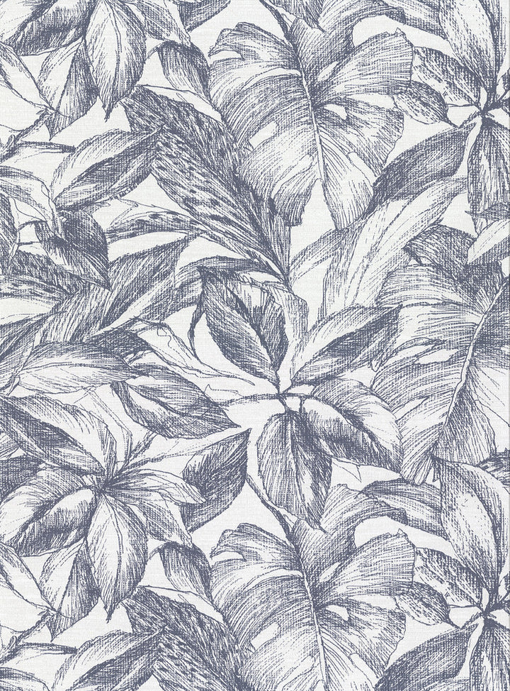 Simone Denim Tropical Wallpaper by Warner Warner Basics V Covers about 60.8 square feet 27-in by 27-ft long roll Unpasted 18 - Fabric Carolina -
