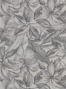 Simone Grey Tropical Wallpaper by Warner