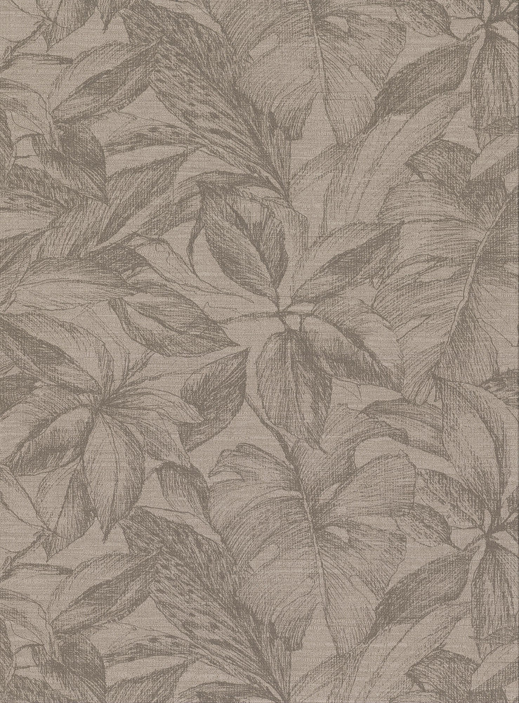 Simone Light Brown Tropical Wallpaper by Warner Warner Basics V Covers about 60.8 square feet 27-in by 27-ft long roll Unpasted 18 - Fabric Carolina -