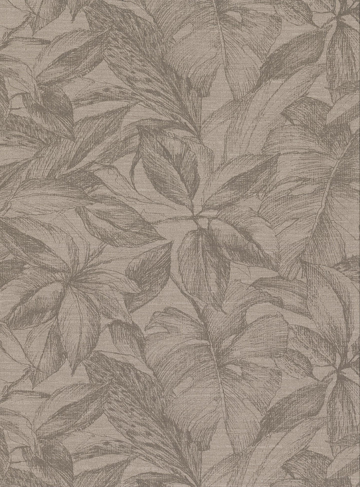 Simone Light Brown Tropical Wallpaper by Warner Warner Basics V Covers about 60.8 square feet 27-in by 27-ft long roll Unpasted 18 - Fabric Carolina -