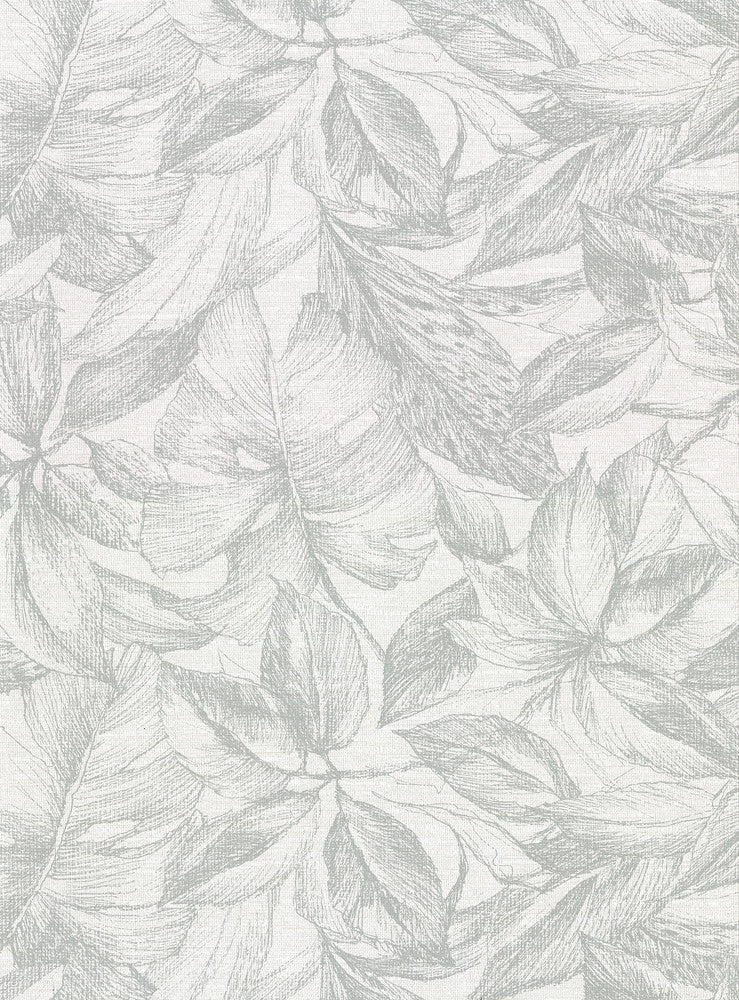Simone Mint Tropical Wallpaper by Warner Warner Basics V Covers about 60.8 square feet 27-in by 27-ft long roll Unpasted 18 - Fabric Carolina -