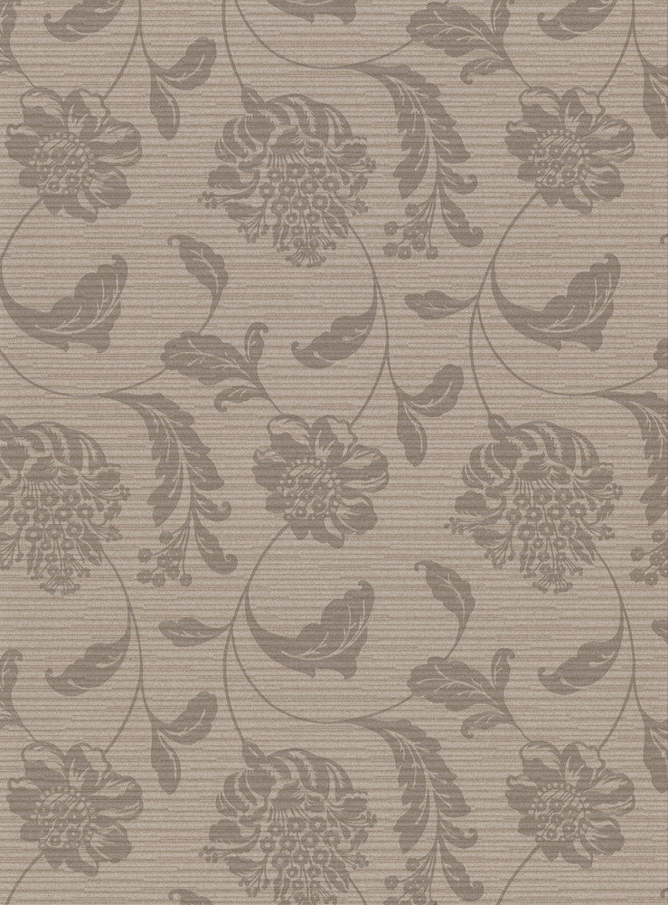 Holiday Brown Jacobean Wallpaper by Warner Warner Basics V Covers about 60.8 square feet 27-in by 27-ft long roll Unpasted 18 - Fabric Carolina -