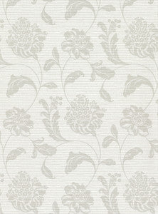 Holiday Light Grey Jacobean Wallpaper by Warner