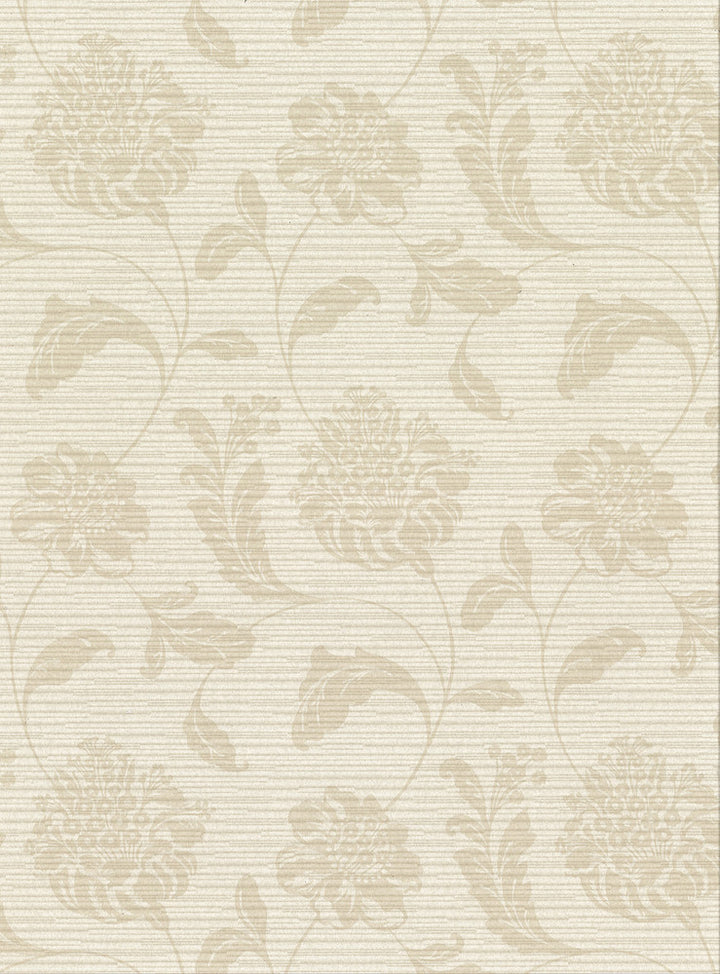 Holiday Beige Jacobean Wallpaper by Warner Warner Basics V Covers about 60.8 square feet 27-in by 27-ft long roll Unpasted 18 - Fabric Carolina -