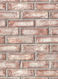 Appleton Maroon Faux Weathered Brick Wallpaper by Warner